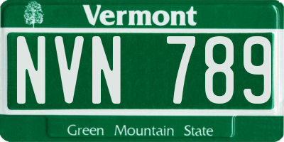 VT license plate NVN789