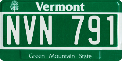 VT license plate NVN791