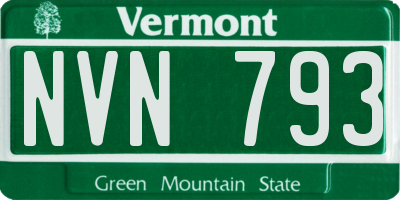 VT license plate NVN793