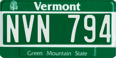 VT license plate NVN794