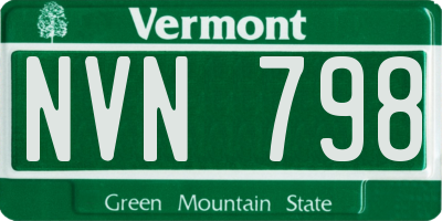 VT license plate NVN798