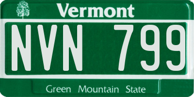VT license plate NVN799