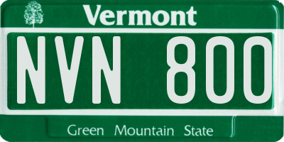 VT license plate NVN800