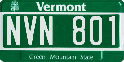 VT license plate NVN801