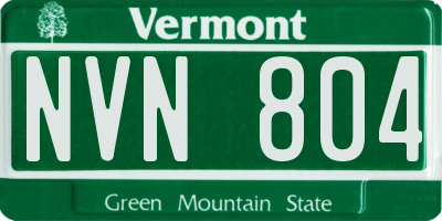 VT license plate NVN804