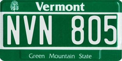 VT license plate NVN805