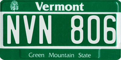VT license plate NVN806