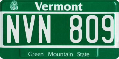 VT license plate NVN809
