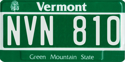 VT license plate NVN810