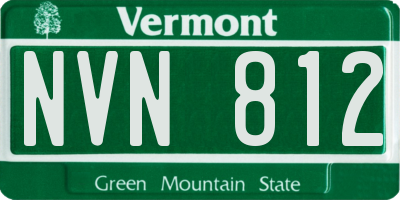 VT license plate NVN812