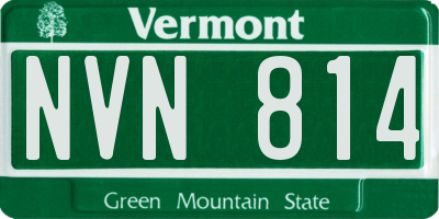 VT license plate NVN814
