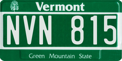 VT license plate NVN815