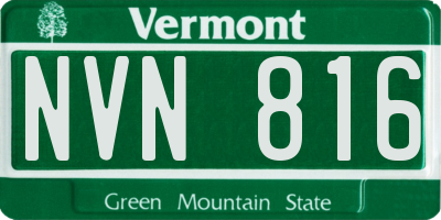 VT license plate NVN816