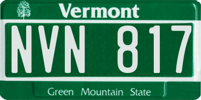 VT license plate NVN817