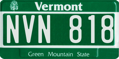 VT license plate NVN818