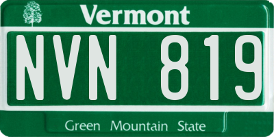 VT license plate NVN819