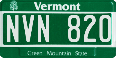 VT license plate NVN820