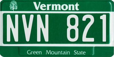 VT license plate NVN821