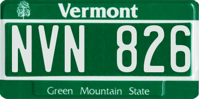 VT license plate NVN826