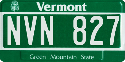 VT license plate NVN827