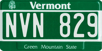 VT license plate NVN829