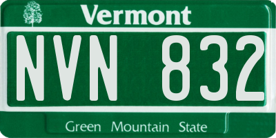 VT license plate NVN832