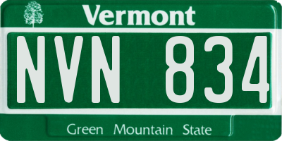VT license plate NVN834