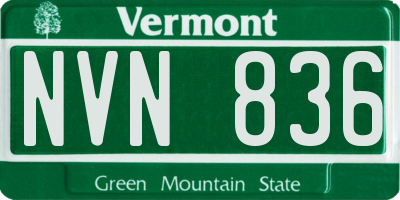VT license plate NVN836