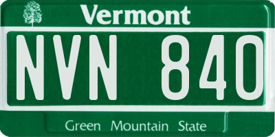 VT license plate NVN840