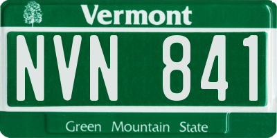 VT license plate NVN841