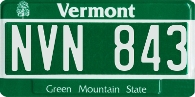 VT license plate NVN843
