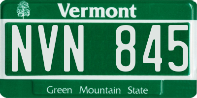 VT license plate NVN845