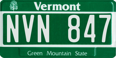 VT license plate NVN847