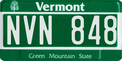 VT license plate NVN848