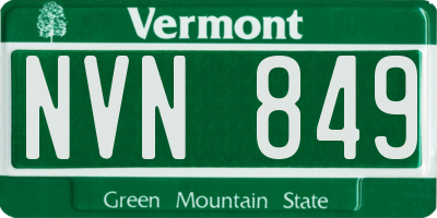 VT license plate NVN849