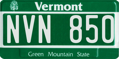 VT license plate NVN850
