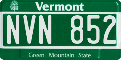 VT license plate NVN852