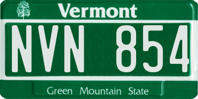 VT license plate NVN854