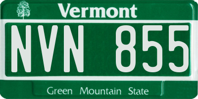 VT license plate NVN855