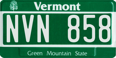 VT license plate NVN858