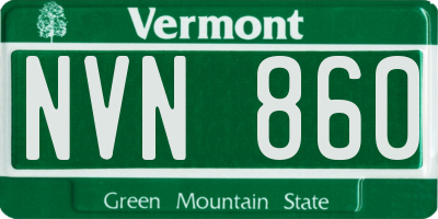 VT license plate NVN860