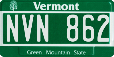 VT license plate NVN862