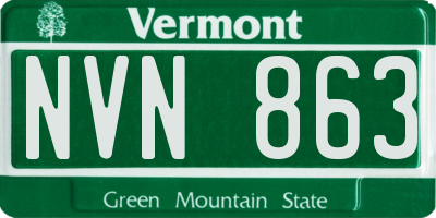 VT license plate NVN863