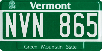 VT license plate NVN865