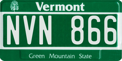 VT license plate NVN866