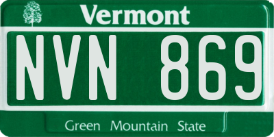 VT license plate NVN869