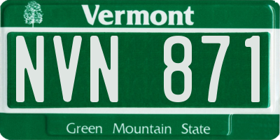 VT license plate NVN871