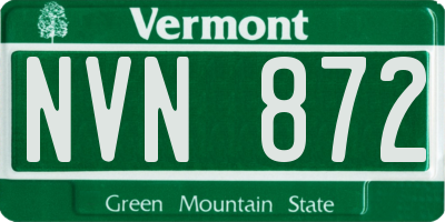 VT license plate NVN872