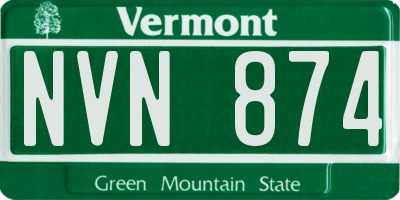 VT license plate NVN874