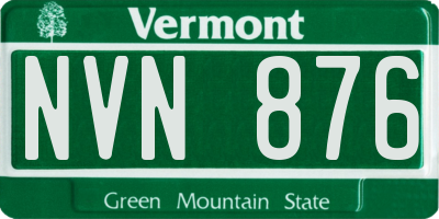 VT license plate NVN876